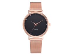 Reloj De Pulsera De Moda Para Mujer Con Correa De Malla De Cuarzo Negra