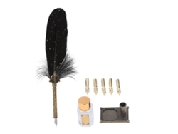 Set De Pluma De Piel Retro Con Plumas Y Puntas Intercambiables Para Caligrafía Elegante Y Escritura Suave