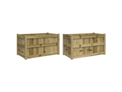 Conjunto 2 Jardineras de exterior VIDAXL madera impregnada de pino