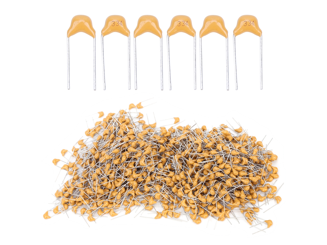 Kit De Condensadores Cerámicos Monolíticos 1000pcs 50v 0.33uf 10% 5.08mm Componentes Electrónicos