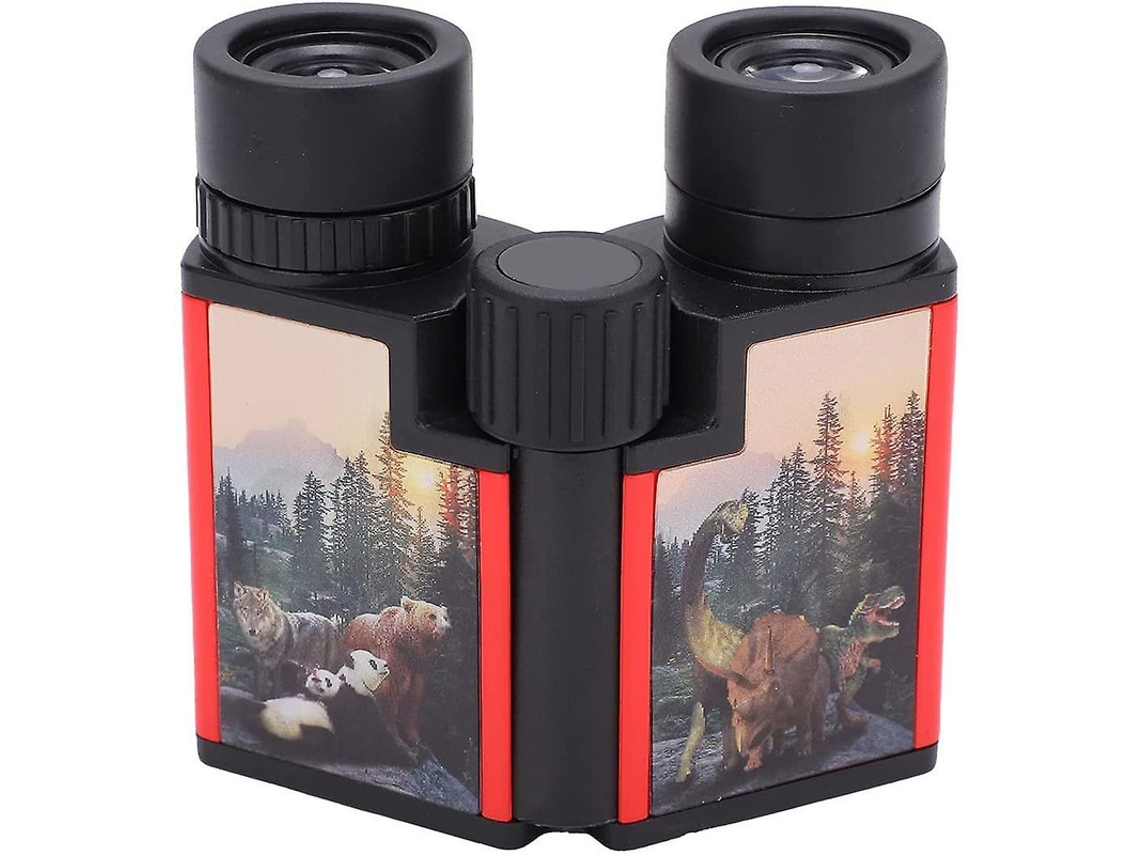 Binoculares 10x22 para niños, telescopio binocular portátil con adhesivo tridimensional, alta definición, para exteriores, Yizhood (negro)