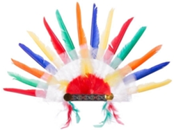 Sombrero DISFRAZZES Penacho Indio Multicolor (58 x 38 cm)