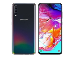 SAMSUNG Galaxy A70 128GB A705FN DS Negro Telefone Reacondicionado Señales de Uso