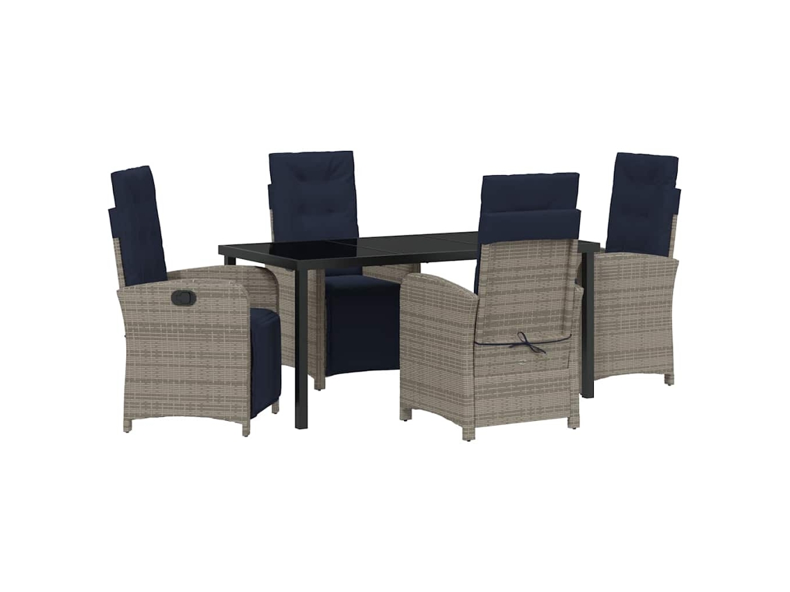 Maison Exclusive - Conjunto De Comedor De Jardín 5 Pcs Gris Ratán Sintético