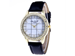 Reloj De Pulsera Casual De Cuarzo Para Mujer Zhoulianfa Con Diamantes De Imitación Y Esfera Redonda Negra.