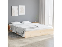 Estructura De Cama Sin Colchón Madera Maciza 140x190 Cm