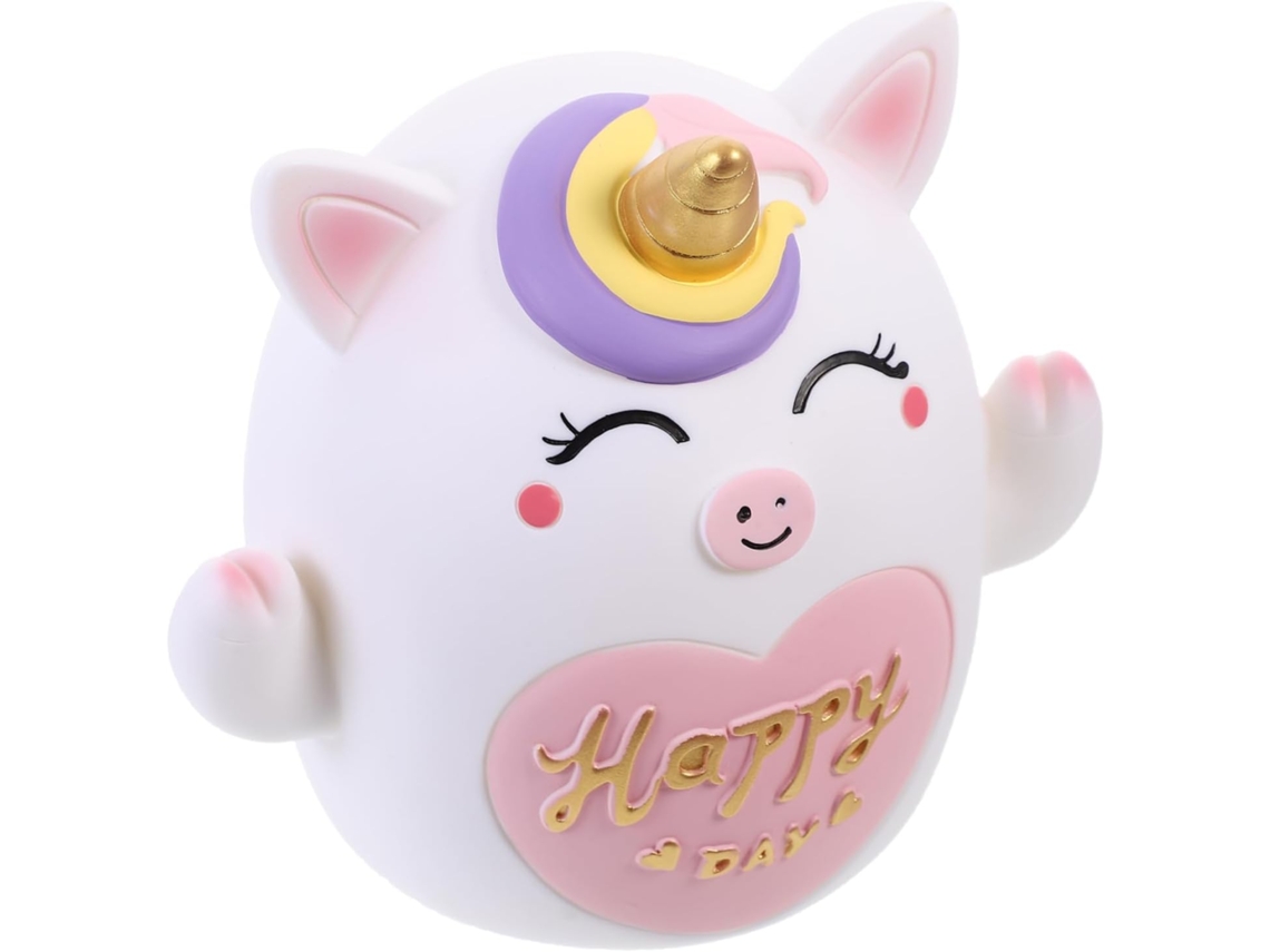 Hucha De Unicornio Para Niños Y Niñas, Blanca, Tamaño Mediano, Hucha Vinilo Irrompible