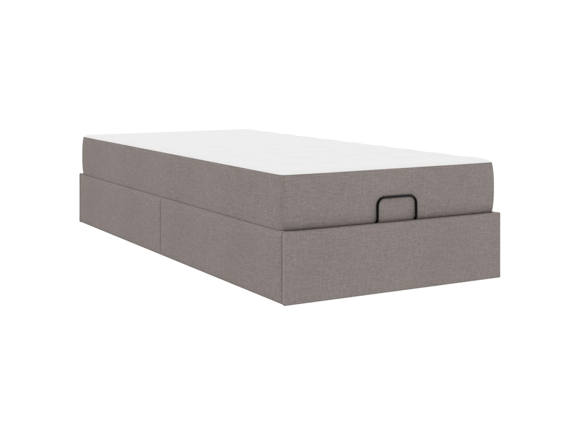 Maison Exclusive - Estructura De Cama Con Colchón Con Colchón 2 Pcs Taupé Tela