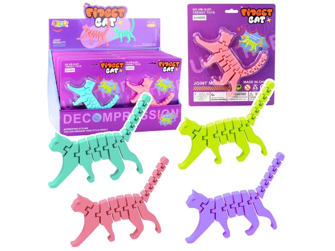 Rompecabezas 3D flexible y plegable con diseño de gato, mezcla B.active