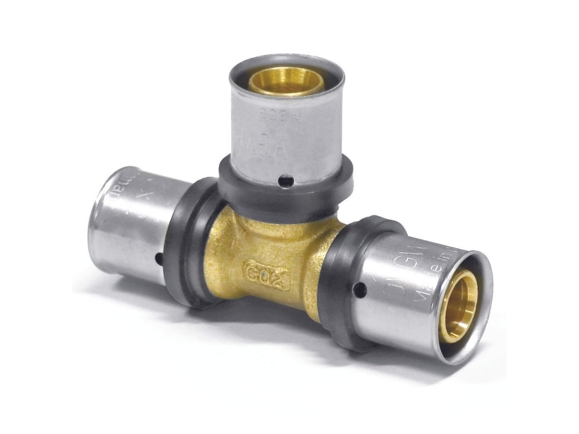Tee de compresión de 16 mm x 2 para tuberías multicapa con certificación DVGW y fácil instalación Boni Shop