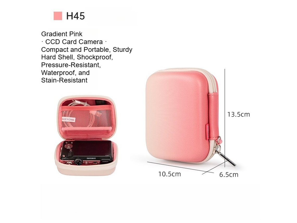 Bolso pequeño, impermeable y resistente a los impactos con revestimiento de PU rígido y colores degradados para cámaras digitales CCD Yunzii.