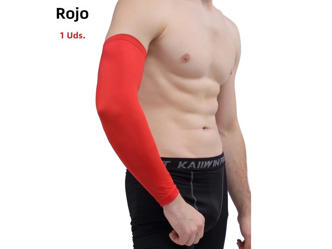 Manga de compresión deportiva para baloncesto y ciclismo, funda térmica Mdug (roja, 1 unidad, talla M)