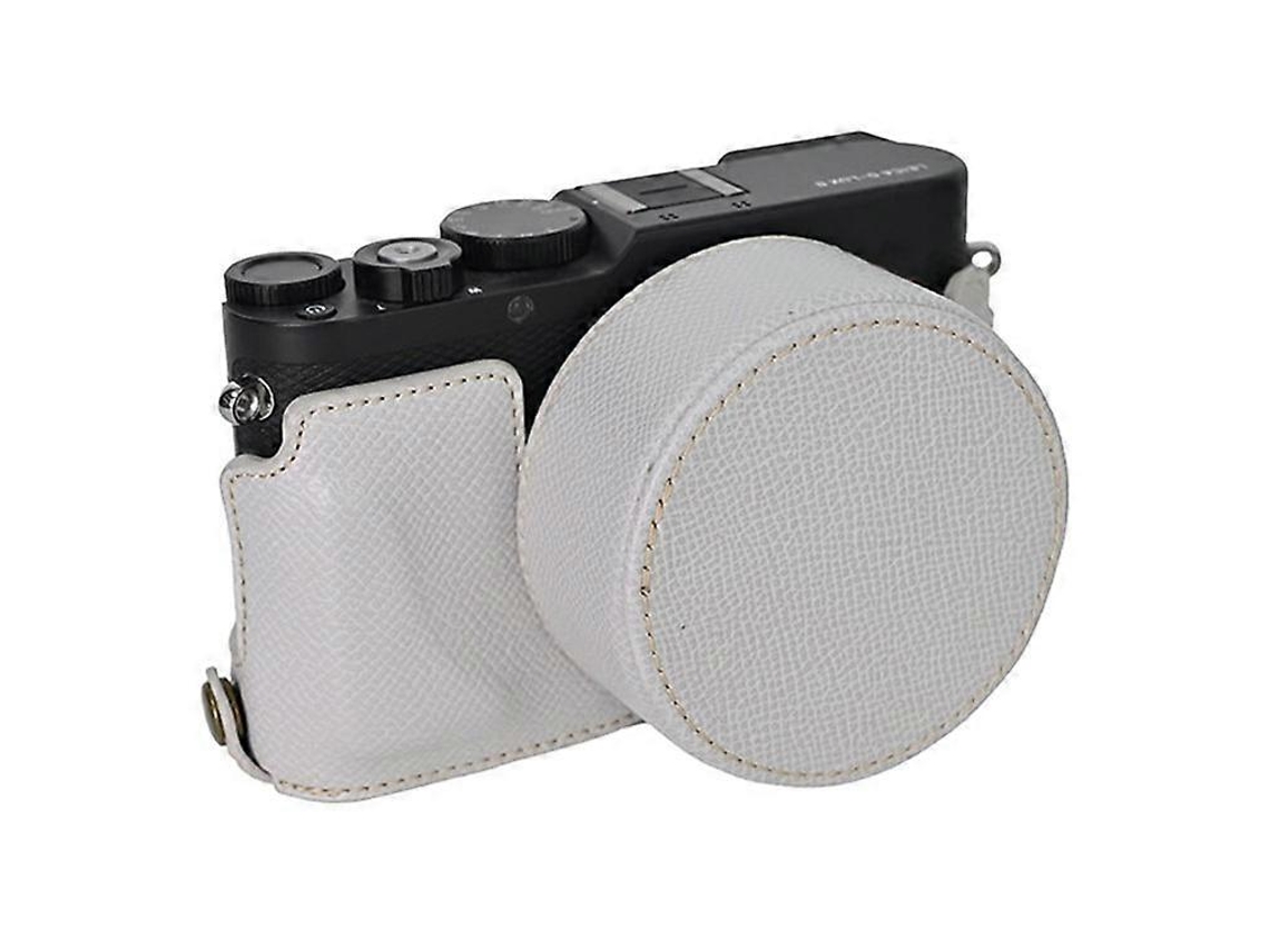Funda protectora de piel sintética compatible con la cámara Leica D Lux 8 con tapa de lente Facpoet