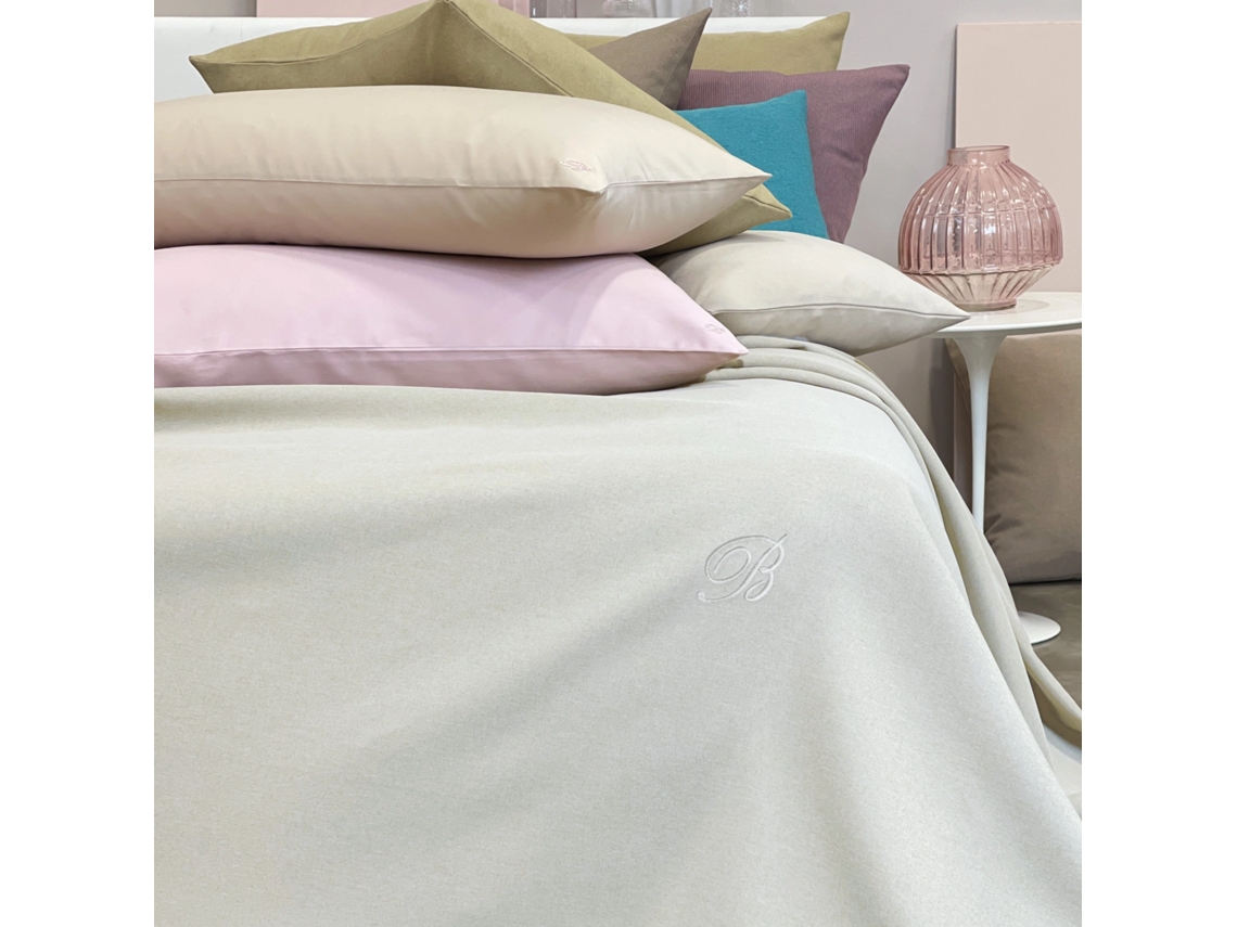 Copriletto Matrimoniale Liscio Blumarine Home Sunday Color Blanco – 270x270 Cm, Made In Italy