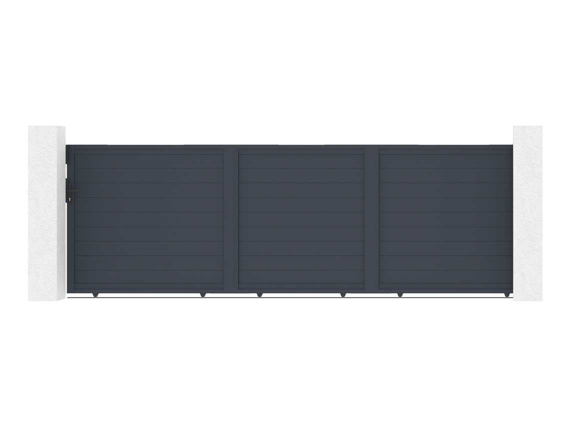 Puerta corredera 5m EIGER h.140cm aluminio gris