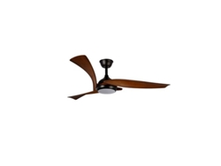 Ventilador De Techo Led Regulable Enna (24w 3cct 2400lm) Ip20 Ø130x3444cm Fabricado En Acero, Pvc Y Abs Color Negro Y Madera O