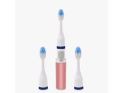 Cepillo de dientes eléctrico a pilas cuidado bucal portátil diseño ligero cerdas suaves de nailon DuPont (rosa) RNEMITERY