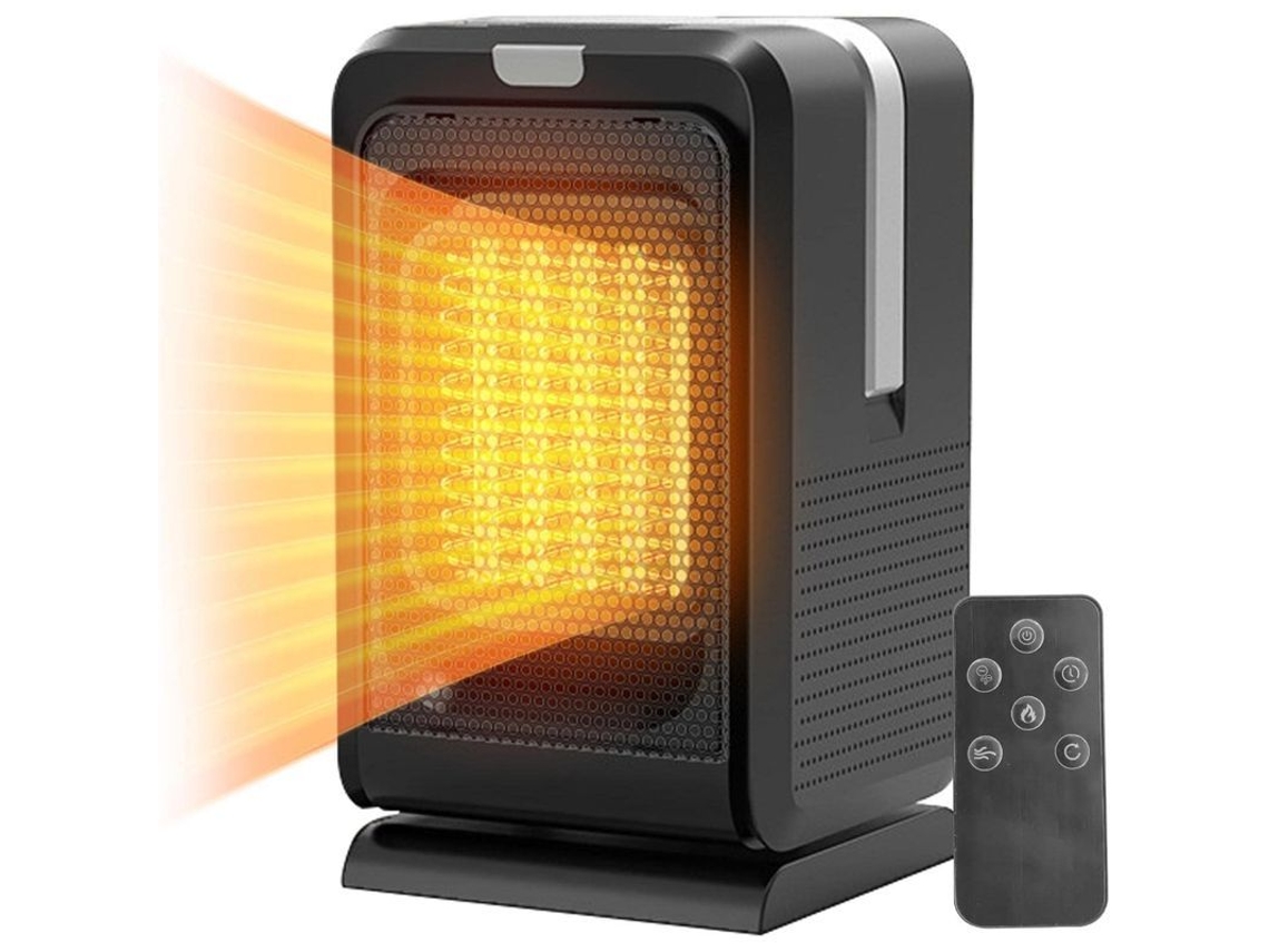 Calefactor Eléctrico Portátil De 1000 W Con Tecnología Ptc, 3 Velocidades, Temporizador Y Mando A Distancia.