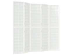 Biombo plegable de 5 paneles, 200 x 170 cm, madera de abeto blanco, Dec031182