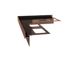 Esquina RENOPLAST de aluminio 90 para perfil de alero K35 Marrón Acabado de terrazas Sistemas de drenaje de agua Perfil angular