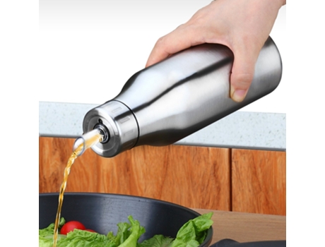 Uds 1000ml acero inoxidable vinagre aceite oliva dispensador botella olla a prueba de fugas cocina salsera saludable