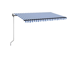 Maison Exclusive - Toldo Automático Led Sensor De Viento Azul Y Blanco 400x350 Cm