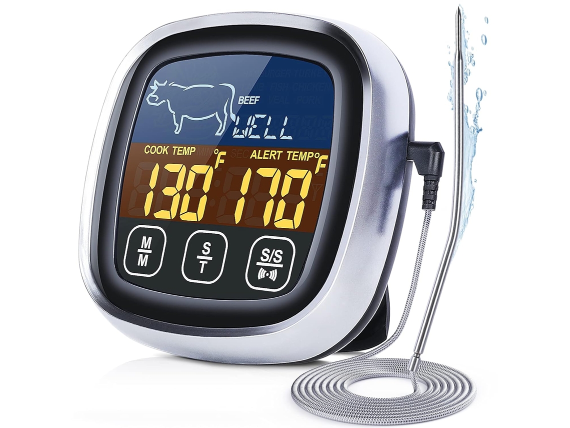 VVJIJILLY Termômetro Digital Inovador Para Carnes, Ajuste De Temperatura Personalizado Para Suas Necessidades Culinárias, Tela Sensível Ao Toque, Ampla Aplicaçã