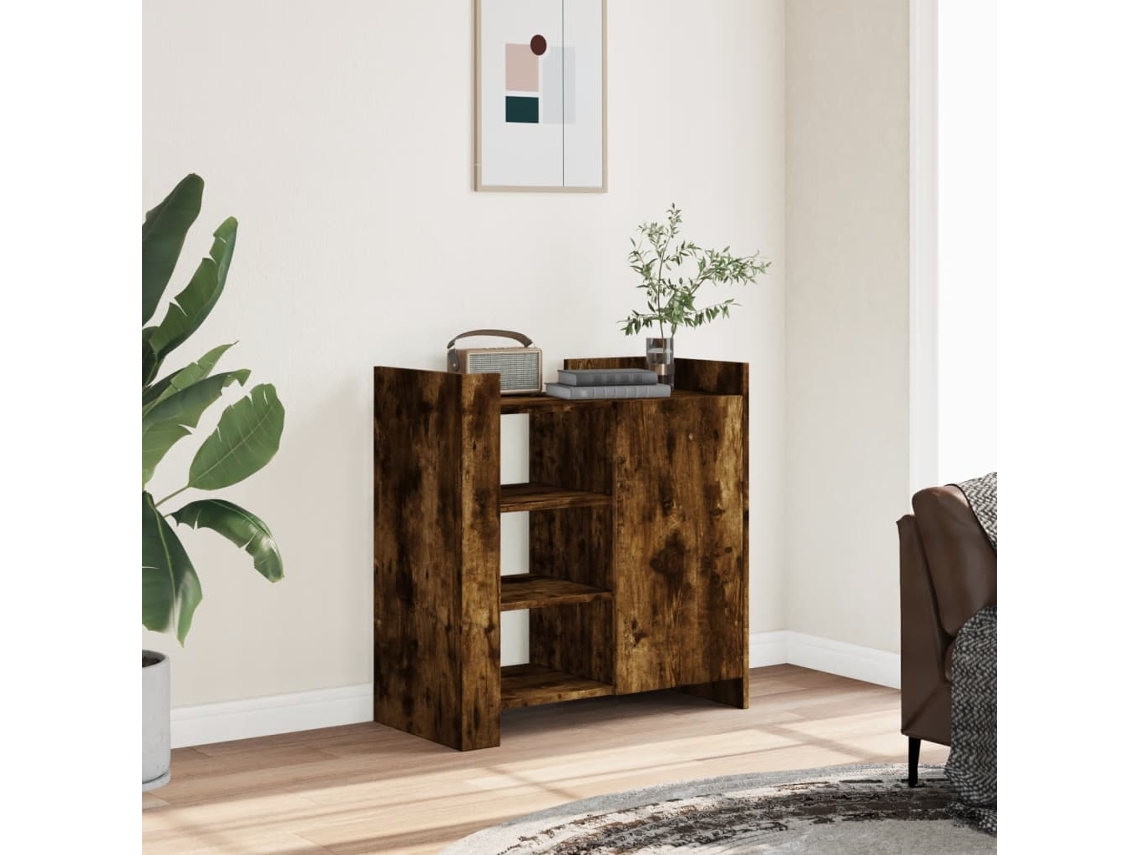 Aparador De Madera De Ingeniería Roble Ahumado 73,5x35x75 Cm