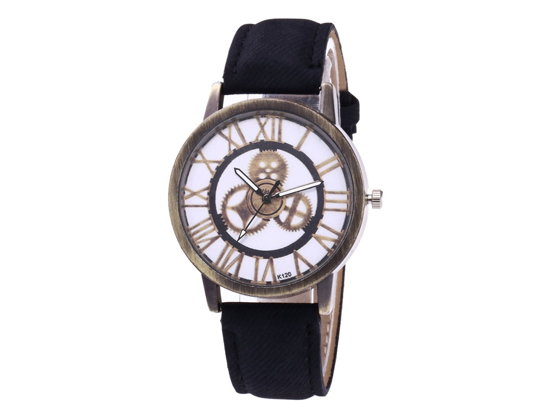 Reloj De Pulsera Unisex De Cuarzo Con Correa De Denim Zhoulianfa (negro)