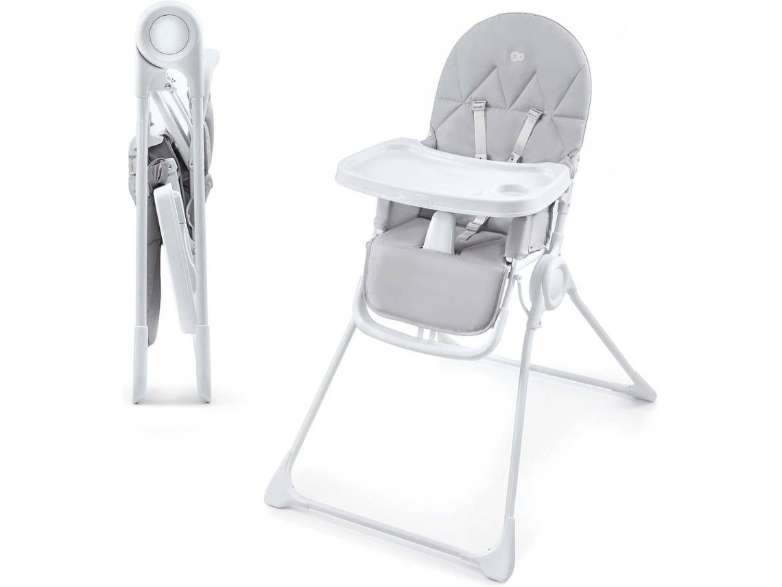 Trona Kinderkraft BINCI ligera y plegable con bandeja ajustable en 3 niveles y reposapiés Gris Claro