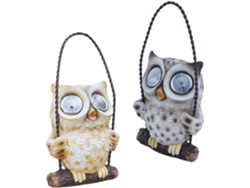 Juego de 2 piezas decorativas de resina para jardín con energía solar para iluminación exterior. SFUSHOS