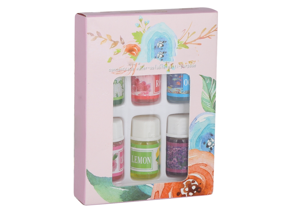 6pcs Aceite Esencial Soluble En Agua 18ml Con 6 Aromas (rosa, Lavanda, Limón, Océano, Jazmín, Clavel) Para Humidificador