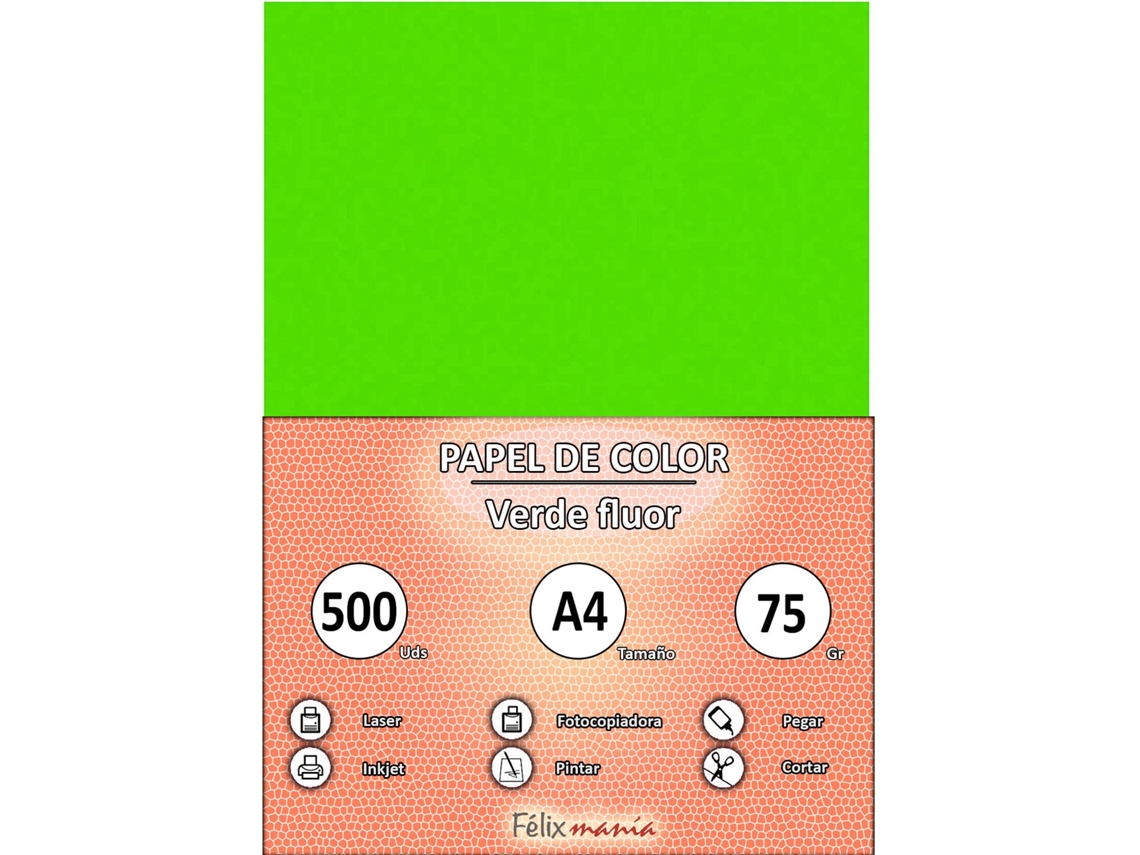 A4 80Gr Fluoride Papel Verde 500 Hojas