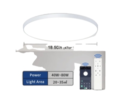 Lámpara de techo LED inteligente, temperatura de color ajustable, diseño a prueba de humedad, control remoto, 1 pieza 80w OEM