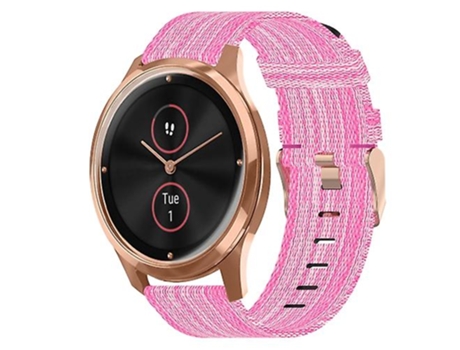 Correa para reloj Garminmove Luxe de nailon rosa de 20 mm VENISYMLIS