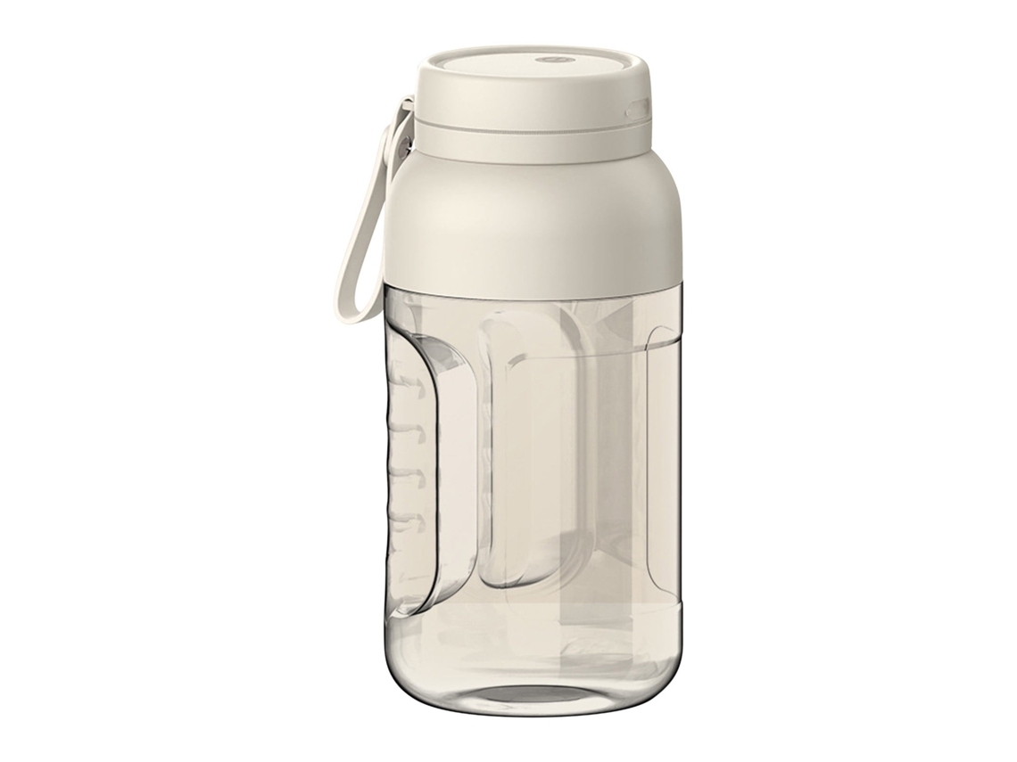 Exprimidor portátil inalámbrico de gran capacidad, 1200 ml, taza individual, doble tapa, color blanco Facpoet