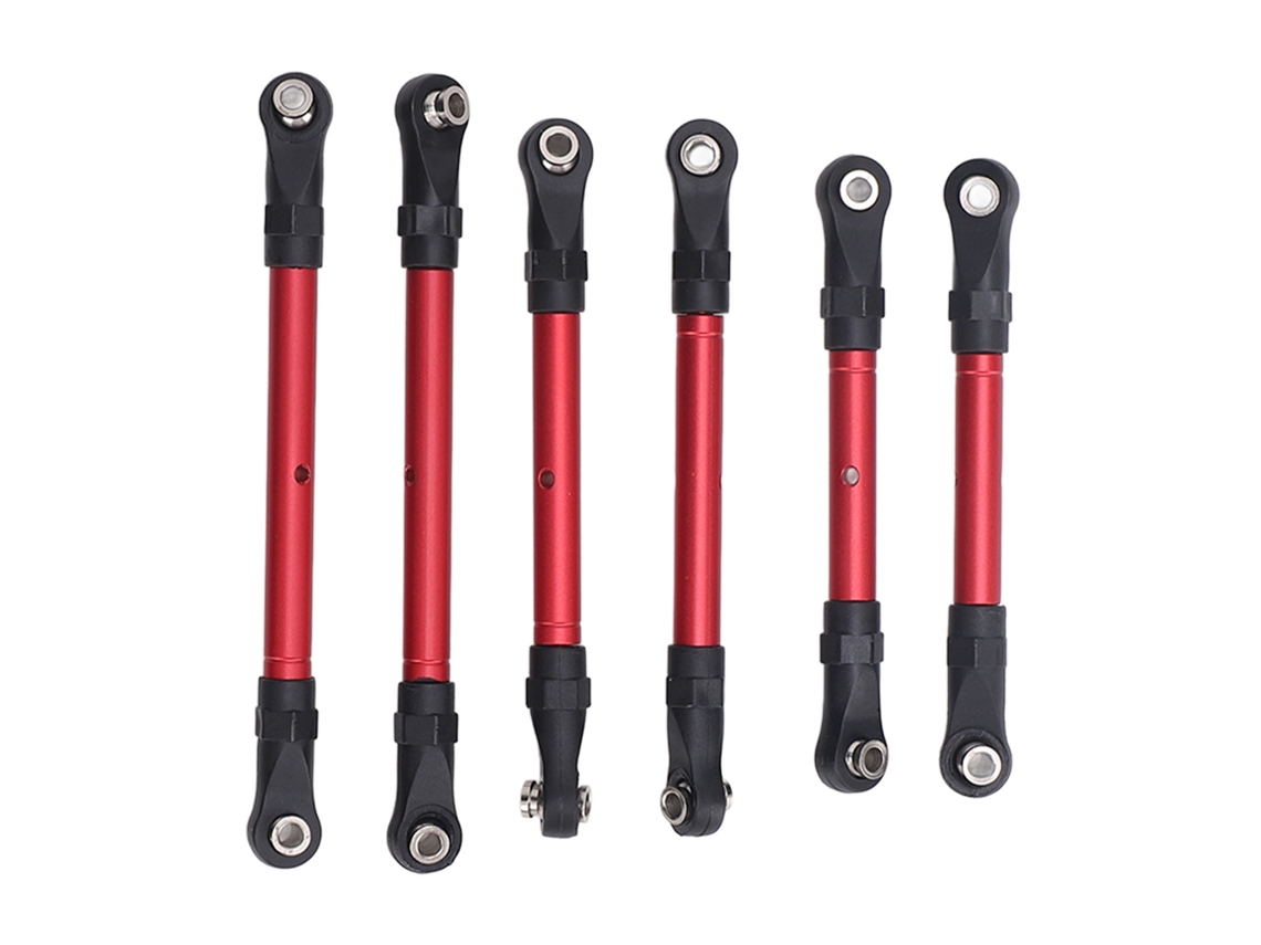 6 Piezas Barra De Dirección Aluminio Piezas Repuesto Largo Corto Para Coche Rc Traxxas Slash Rojo