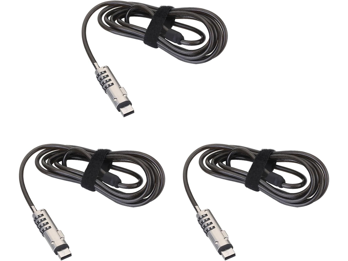 Juego De 3 Candados Usb Para Portátiles, Con Protección Por Contraseña Y Sistema Antirrobo Universal.