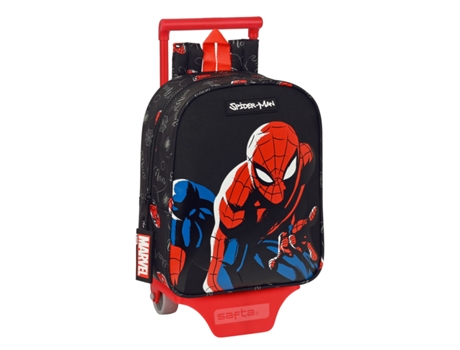Mochila Escolar Con Ruedas Spiderman Hero Black 22 x 27 x 10 cm