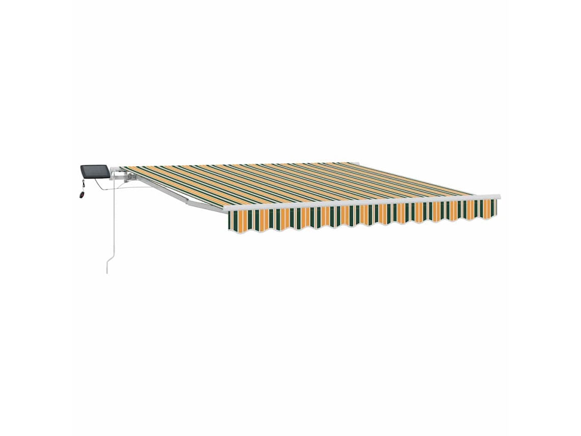 Maison Exclusive - Toldo Retráctil Verde Y Amarillo 350 X 250 Cm Tela Y Aluminio