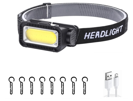 Linterna frontal recargable, 1000 lúmenes, superbrillante, LED para exteriores, recargable, linterna frontal impermeable IPX4 para caminar de noche...