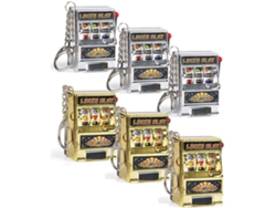 6 Peças Chaveiro Máquina Caça-níqueis Brinquedo Divertido Presente Criativo Ouro/prata