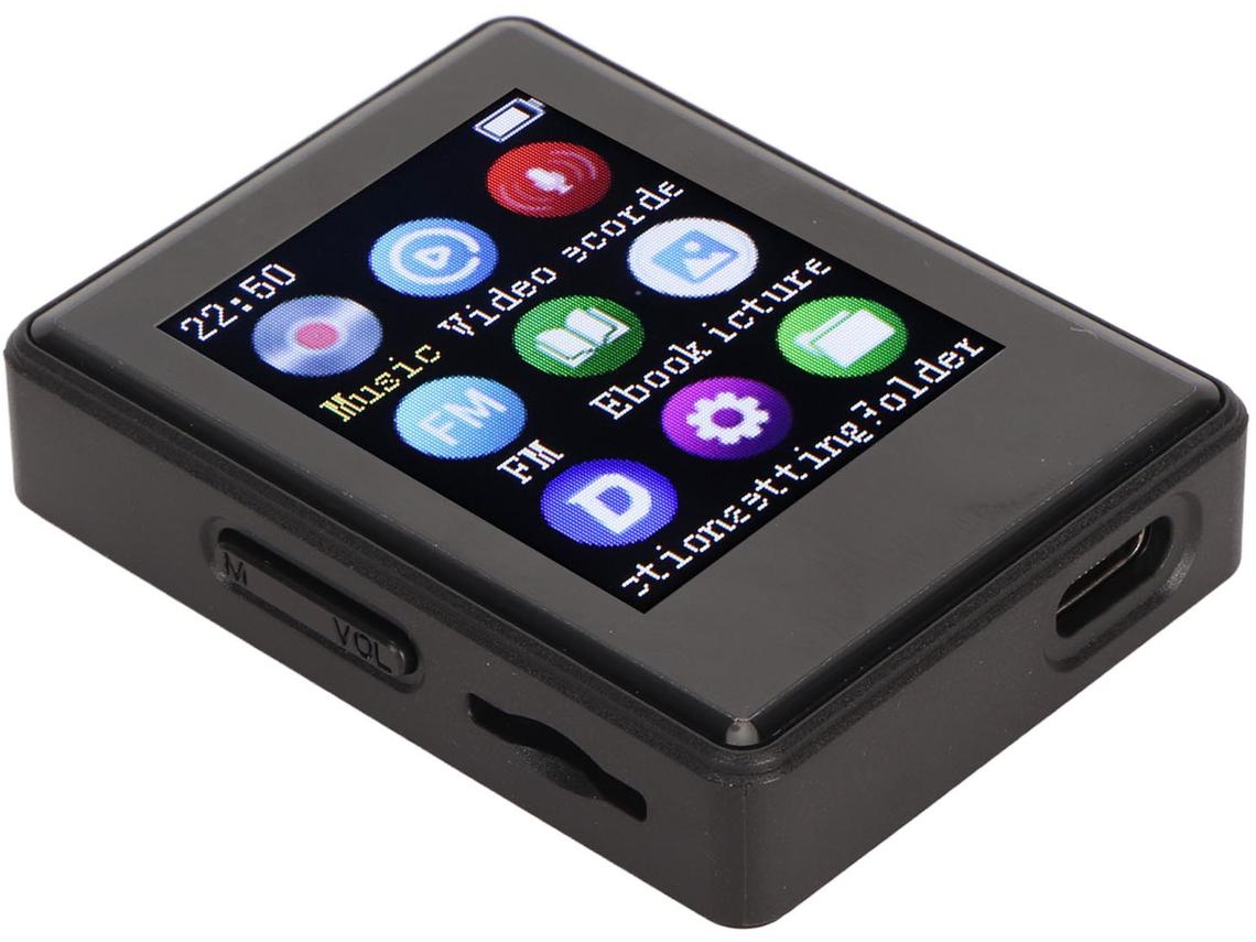 Reproductor MP3/MP4 Bluetooth YIZHOOD X5 1.77Inch Grabación radio FM (8GB TF - Negro)