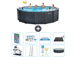 Intex Piscina Graphite Panel Redonda - 478x124 Cm - 9-peças S632