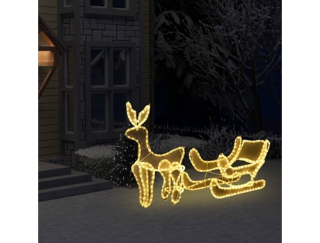 vidaXL Luces de Navidad de reno y trineo con malla 432 LEDs