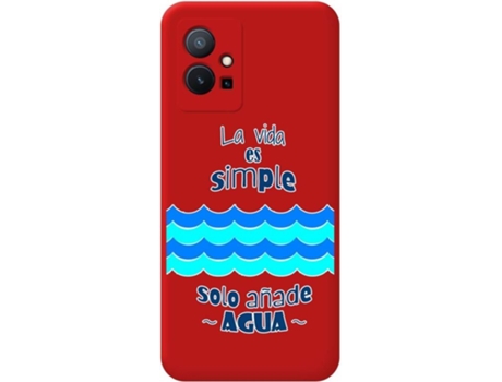Carcasa para Vivo Y55 5G TUMUNDOSMARTPHONE Silicona Líquida Dibujos Rojo