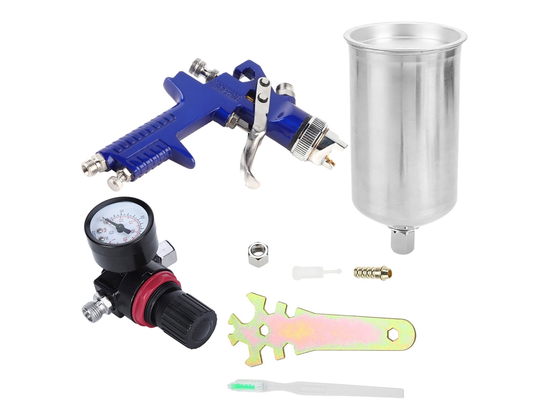 Pistola De Pintura Aérea Hvlp Con Boquilla De 1,4 Mm, Capacidad De 1000 Ml, Alimentación Por Gravedad, Herramienta Neumática.