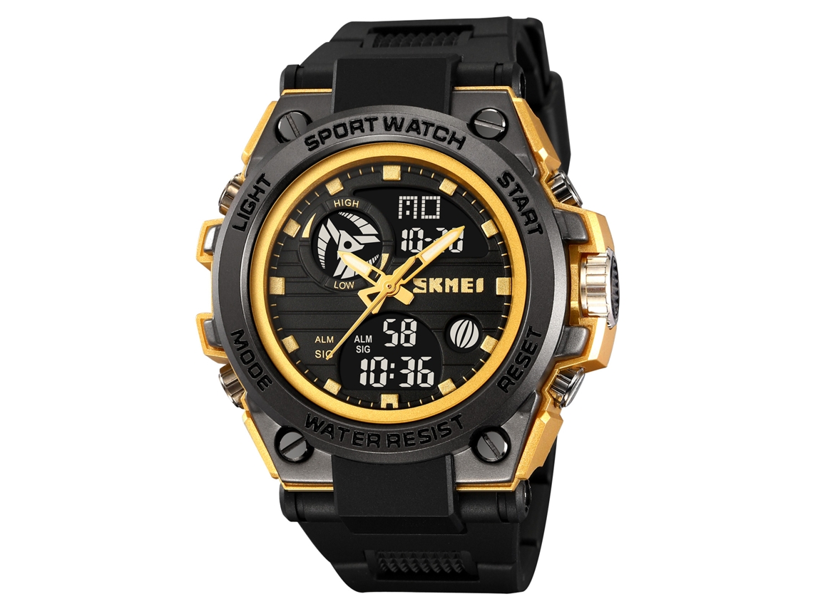 Reloj Multifuncional Skmei 2031 Para Hombre Con Doble Pantalla, Cronómetro Y Resistencia Al Agua De 3 Atm.