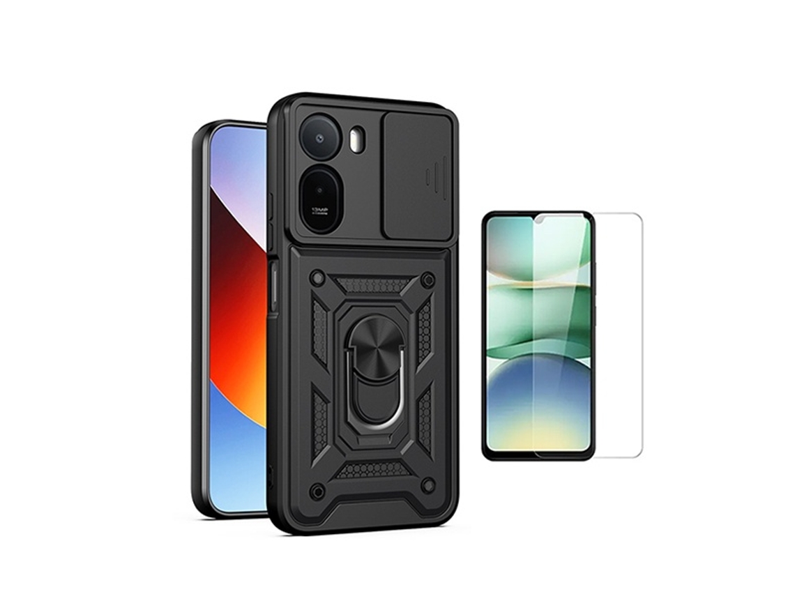 Kit Vidro Clearglass Capa Magnetic Slide Window Phonecare Para Xiaomi Redmi A7 Pro 4g - Preto