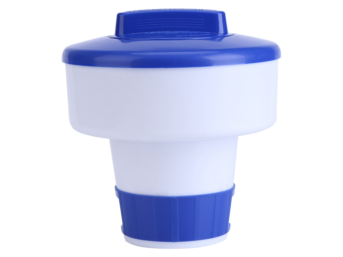 Dispensador flotante de cloro y bromo para piscinas y spas (azul y blanco)